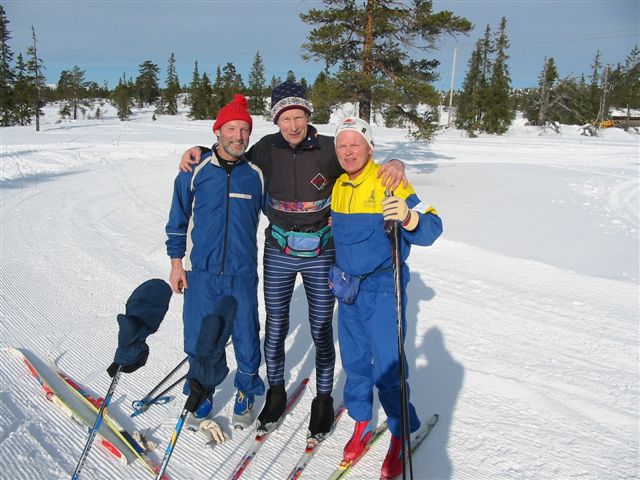 Arne, Bengt K och Jan H i Tandådalen inför Vasaloppet 2005